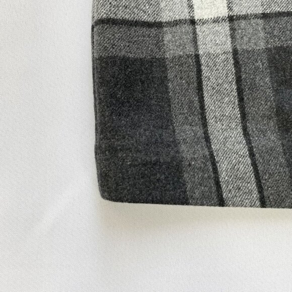 ARITZIA WILFRED GREY PLAID WRAP FRONT TIE WOOL CASHMERE BLEND MINI SKIRT - 0 - Picture 8 of 9